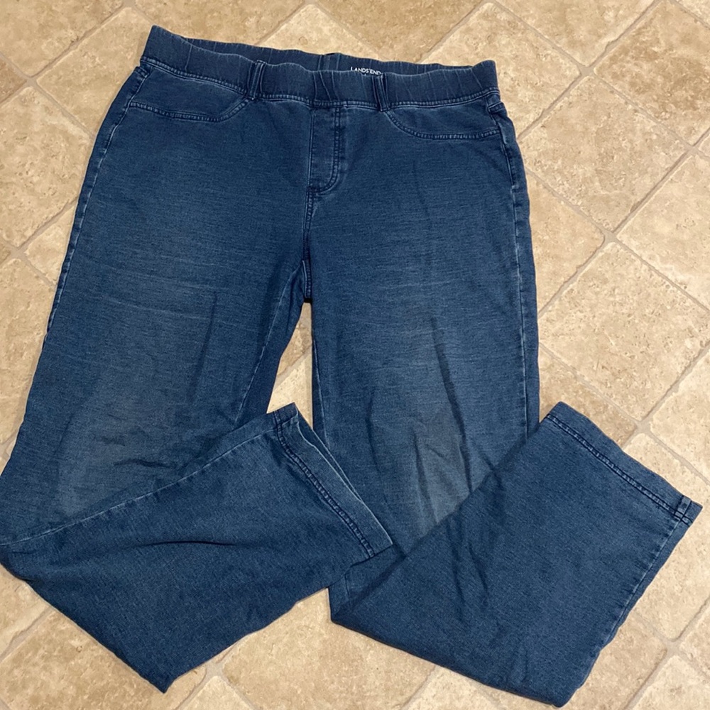Land’s End NWOT large Faux Denim cotton pants